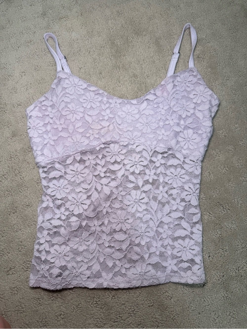 Lace Cami Tank Top - Soft Lilac